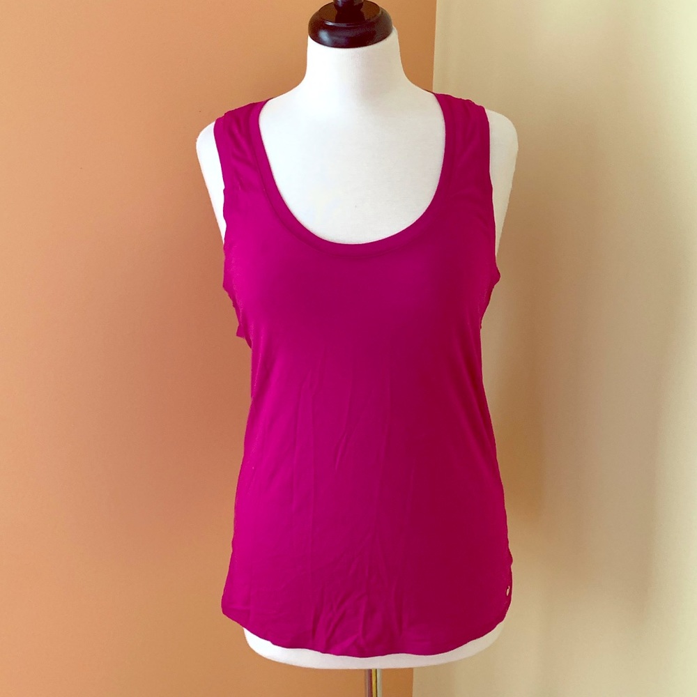Fabletics, tie back fuschia pink tank, NWOT Size M